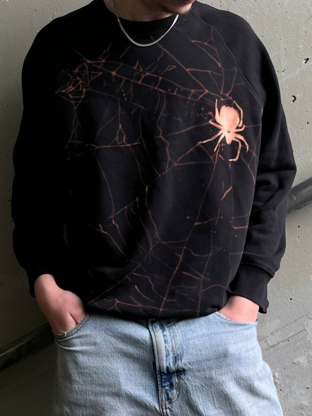 Bleached Spider & Web Sweatshirt