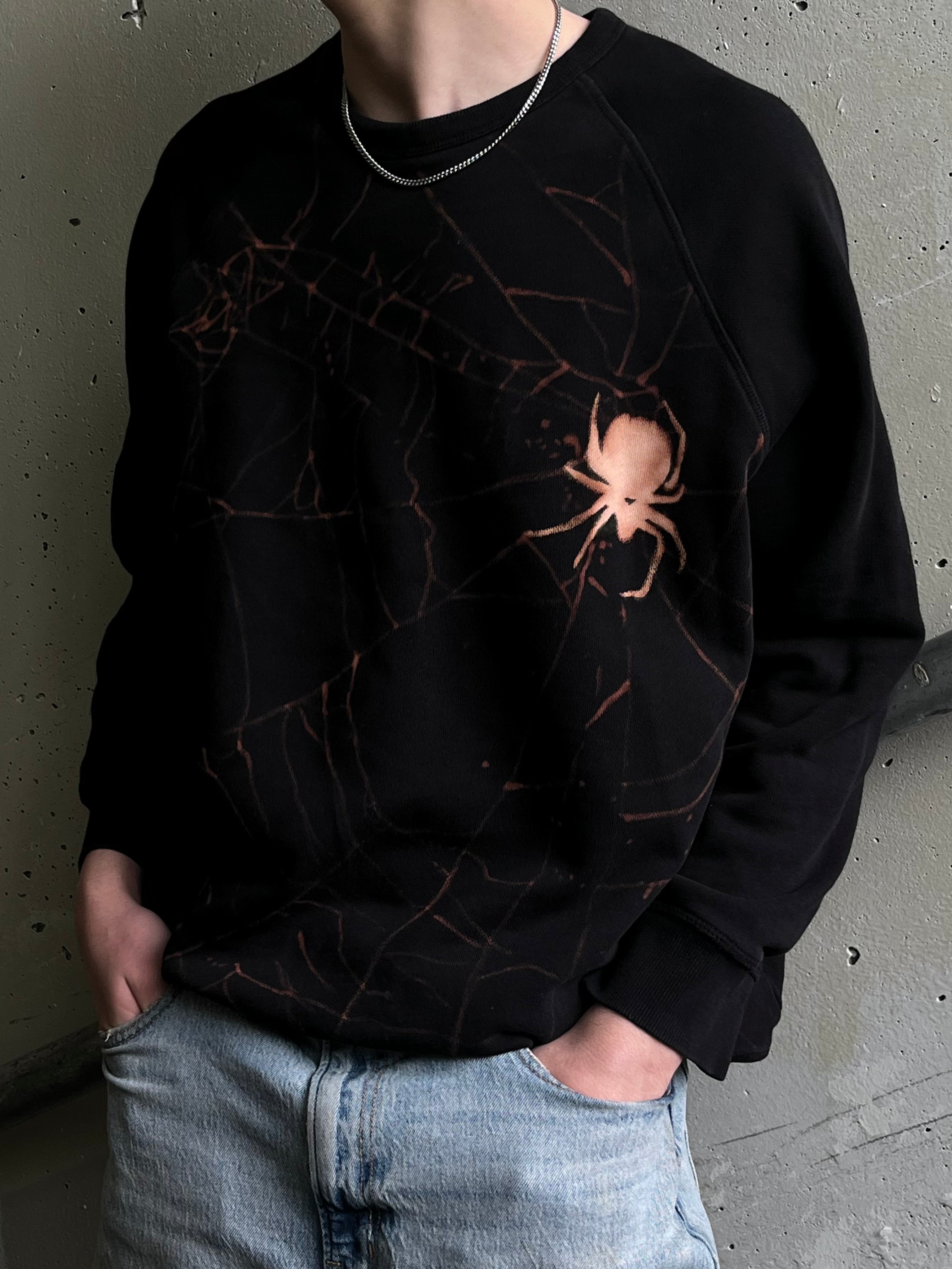 Bleached Spider & Web Sweatshirt