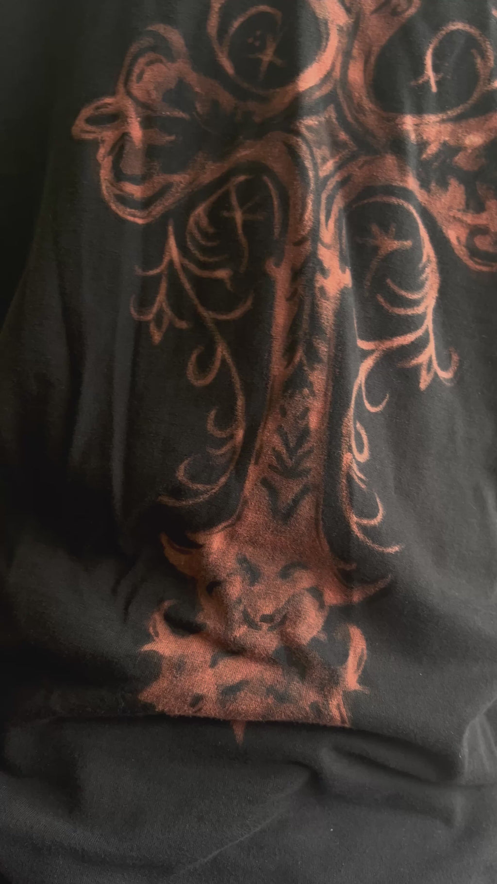 Bleached Short Sleeve Cross Design Shirt